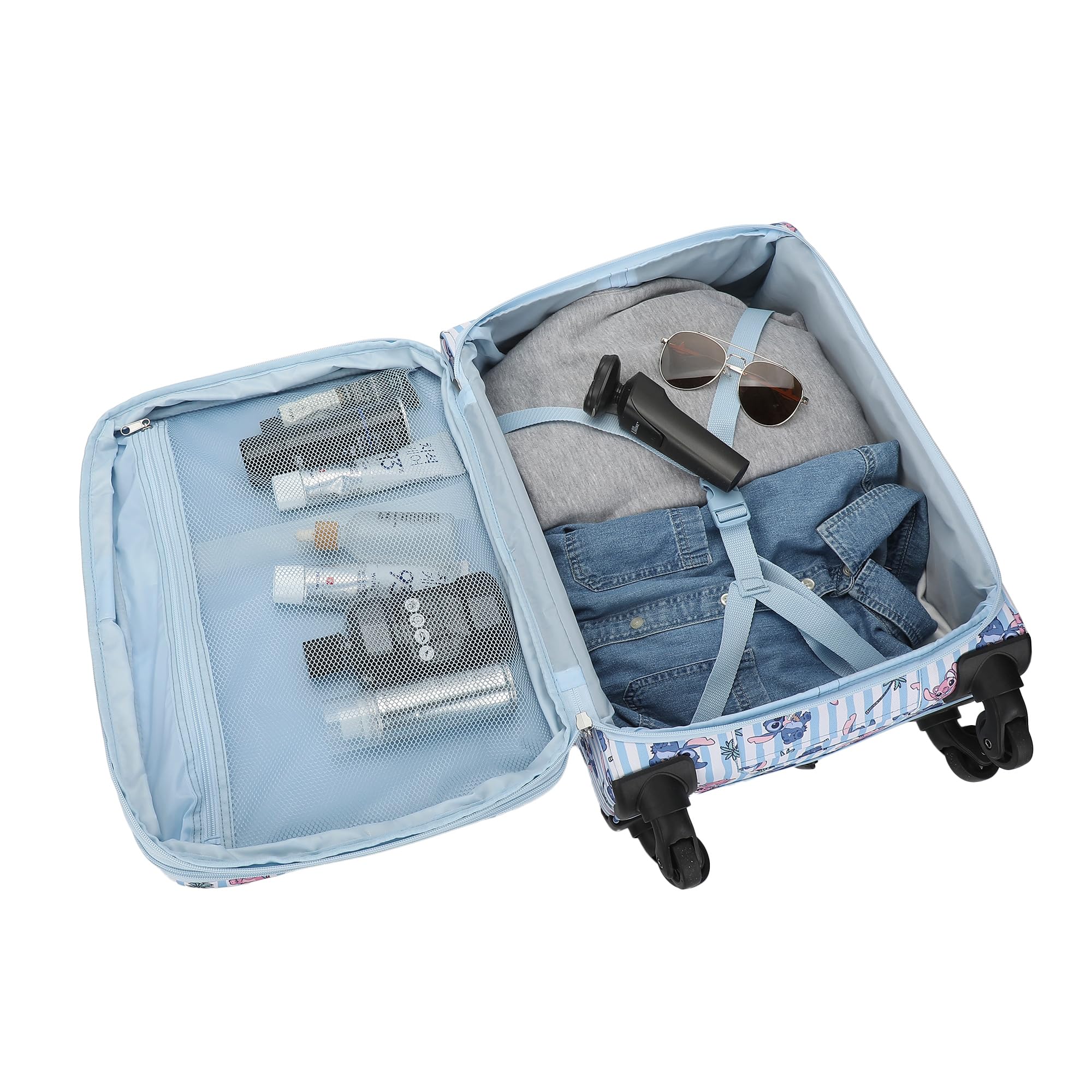 Bioworld Disney Stitch & Angel Ice Cream Blue 20" Adult Softside Rolling Luggage - Image 6