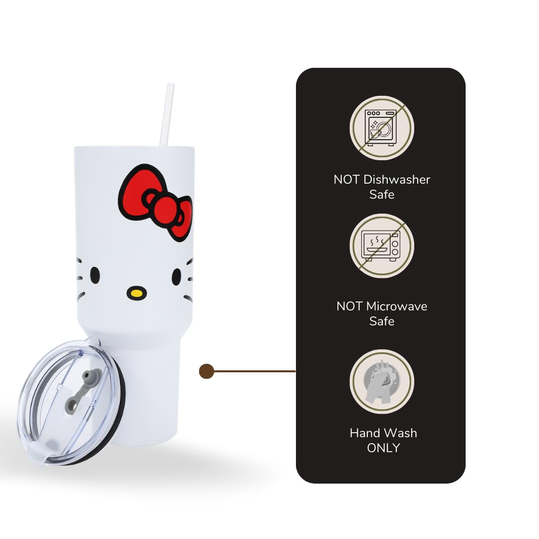 Bioworld Hello Kitty 40 Oz. Stainless Steel Tumbler With Leak-Proof Lid - Image 7