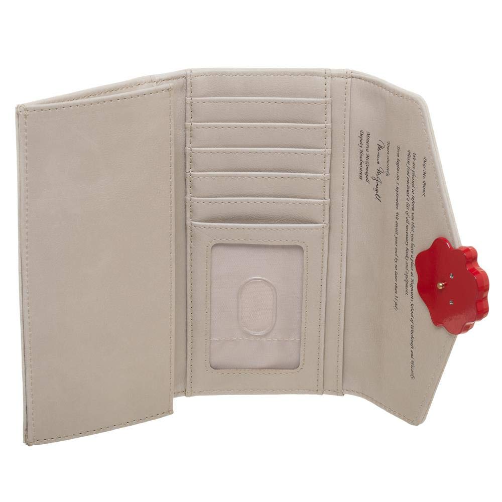 Bioworld Hogwarts Letter w/Crest Seal One Size Fits Most Faux Leather Wallet - Image 3
