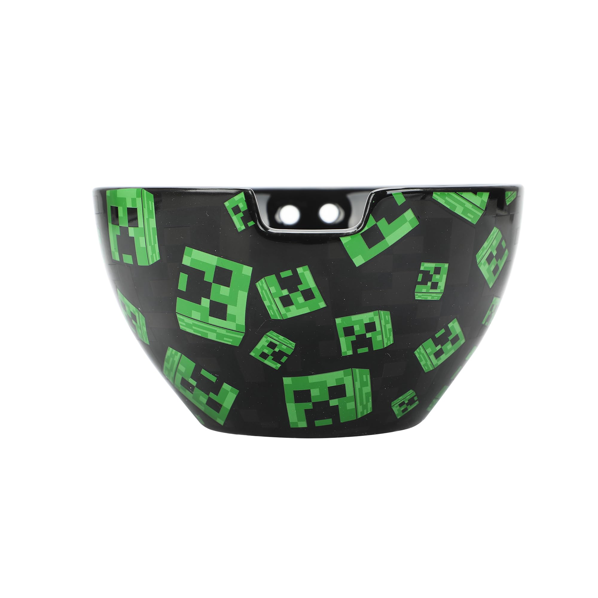 Bioworld Minecraft Creeper Faces 20 Oz Black Ceramic Ramen Bowl With Plastic Chopsticks - Image 6