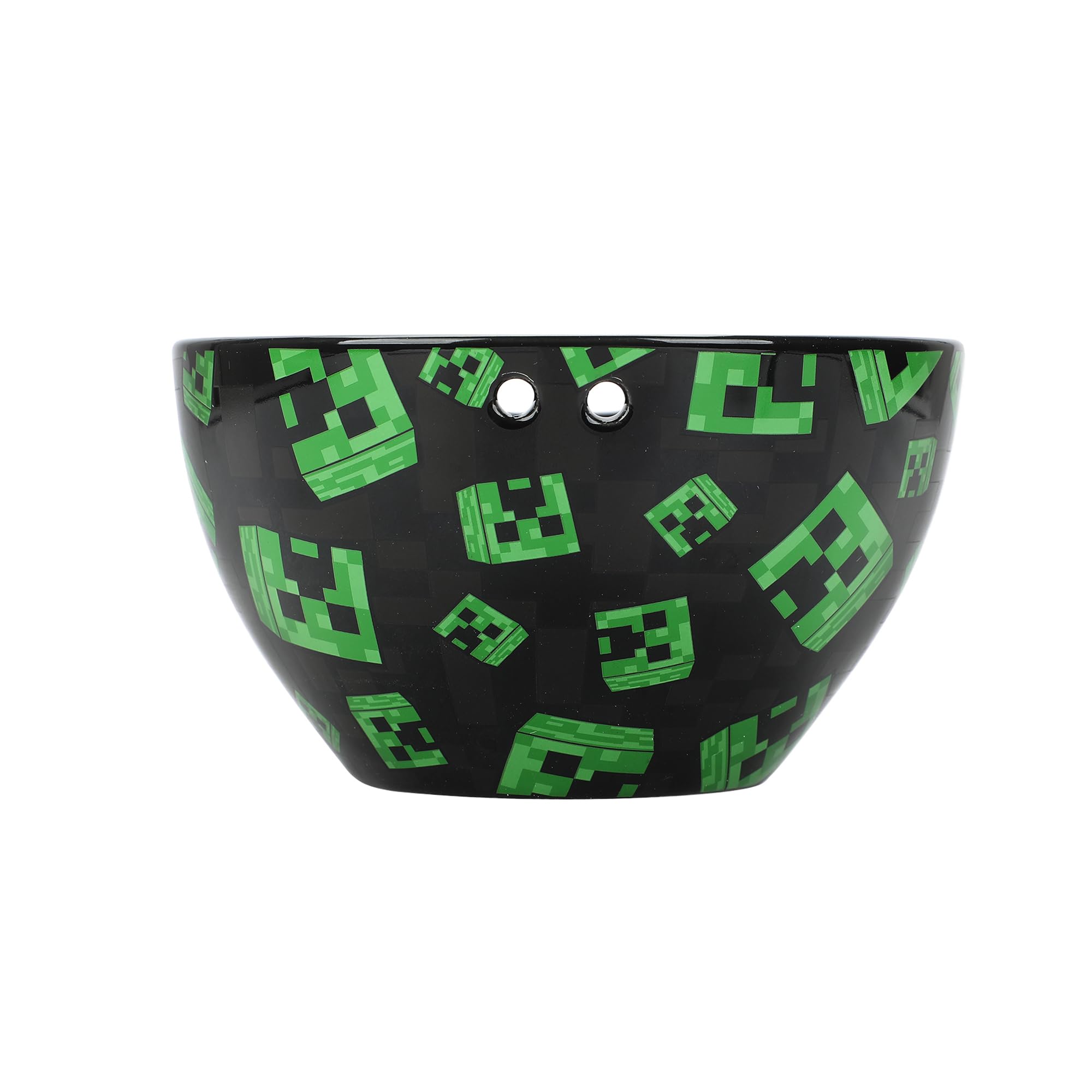 Bioworld Minecraft Creeper Faces 20 Oz Black Ceramic Ramen Bowl With Plastic Chopsticks - Image 7