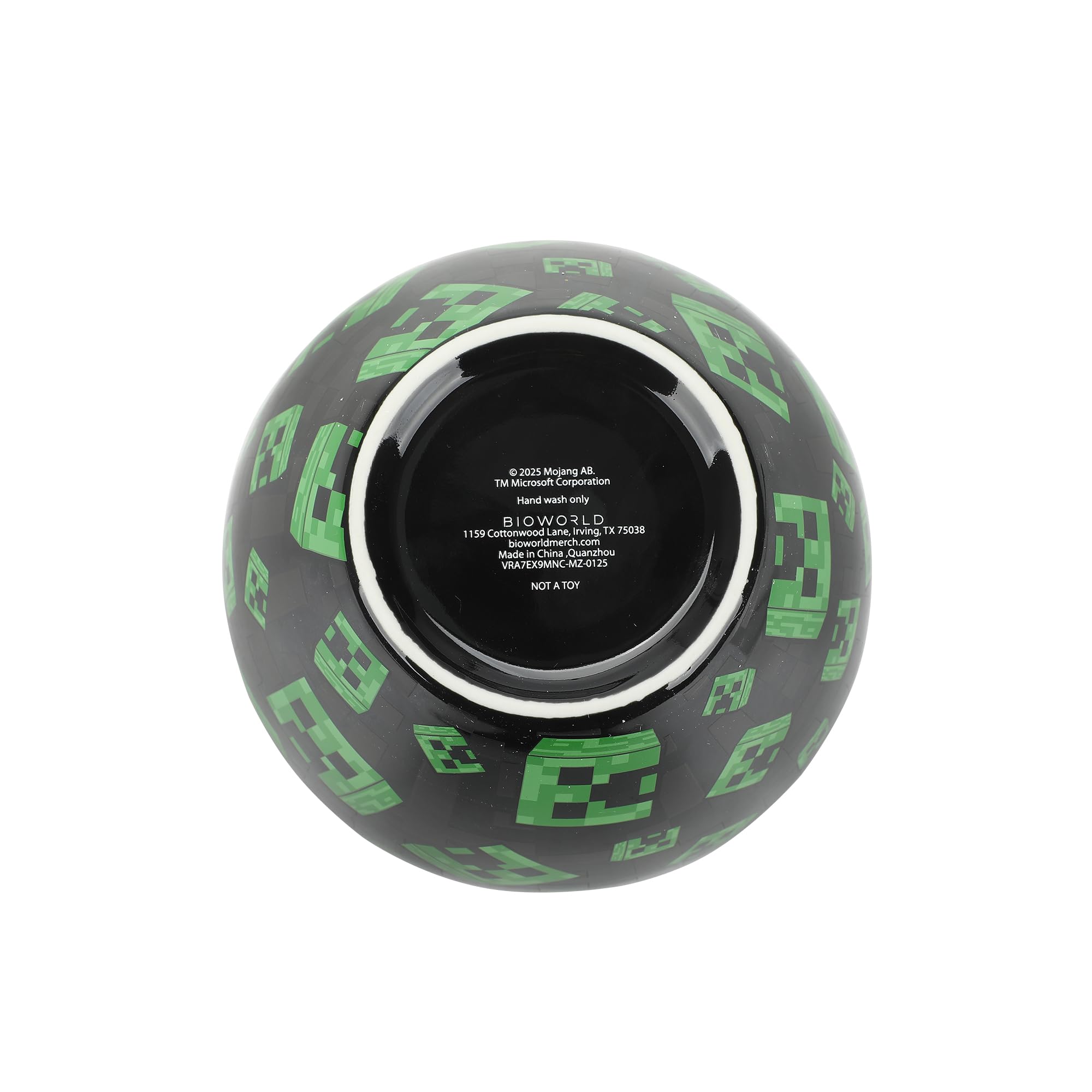 Bioworld Minecraft Creeper Faces 20 Oz Black Ceramic Ramen Bowl With Plastic Chopsticks - Image 8