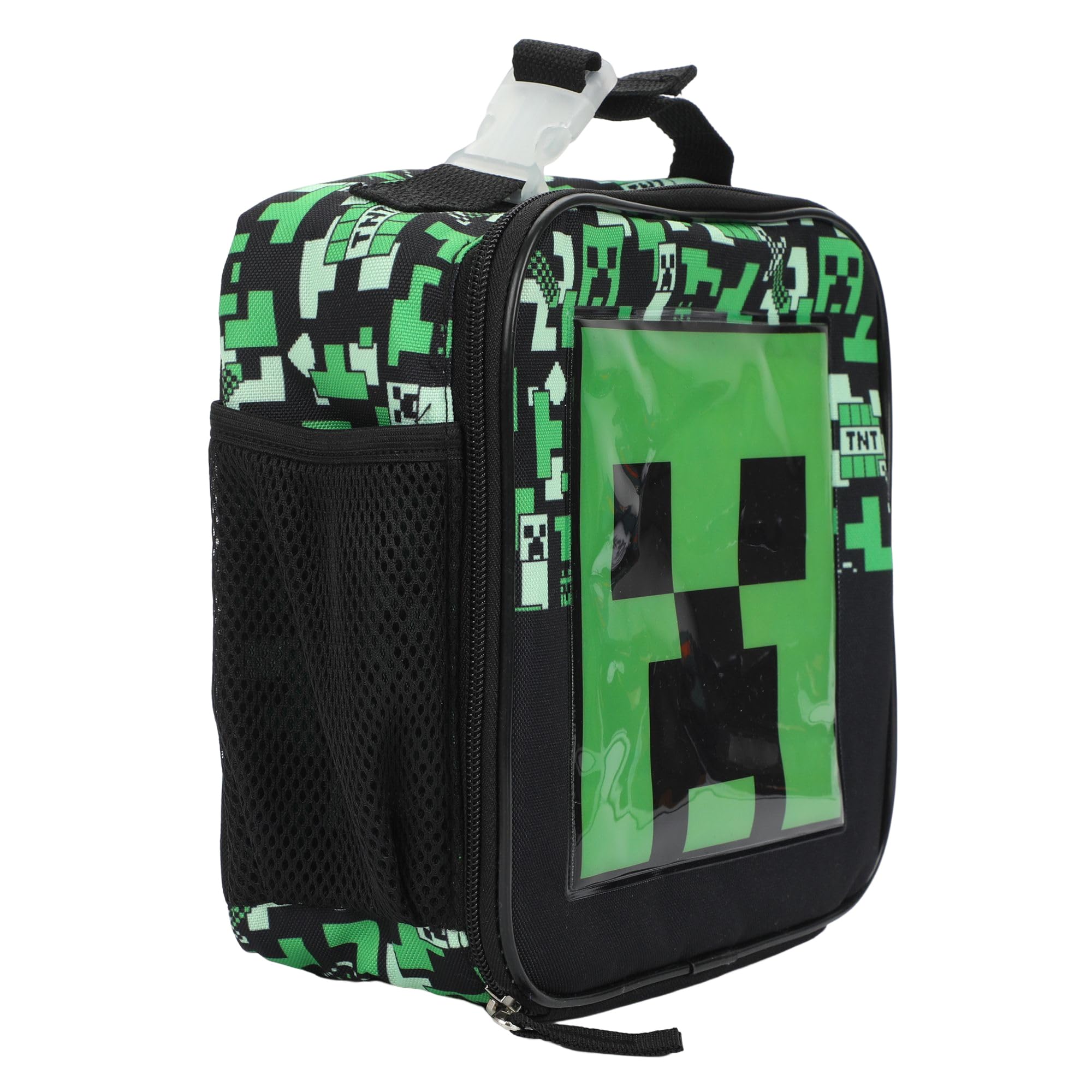 Bioworld Minecraft Square Insulated Lunchbox with Mesh Side Pocket - Image 4