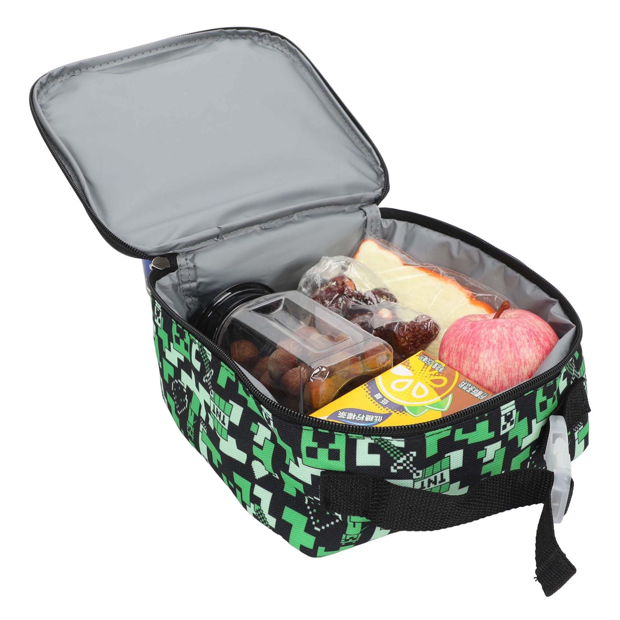 Bioworld Minecraft Square Insulated Lunchbox with Mesh Side Pocket - Image 7