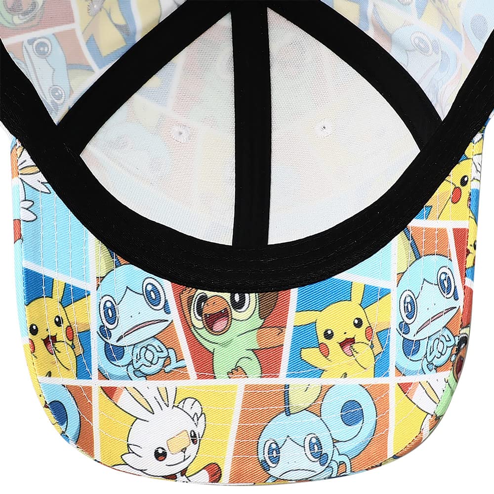 Bioworld Pokemon Anime Characters All Over Print Pink Snapback - Image 5