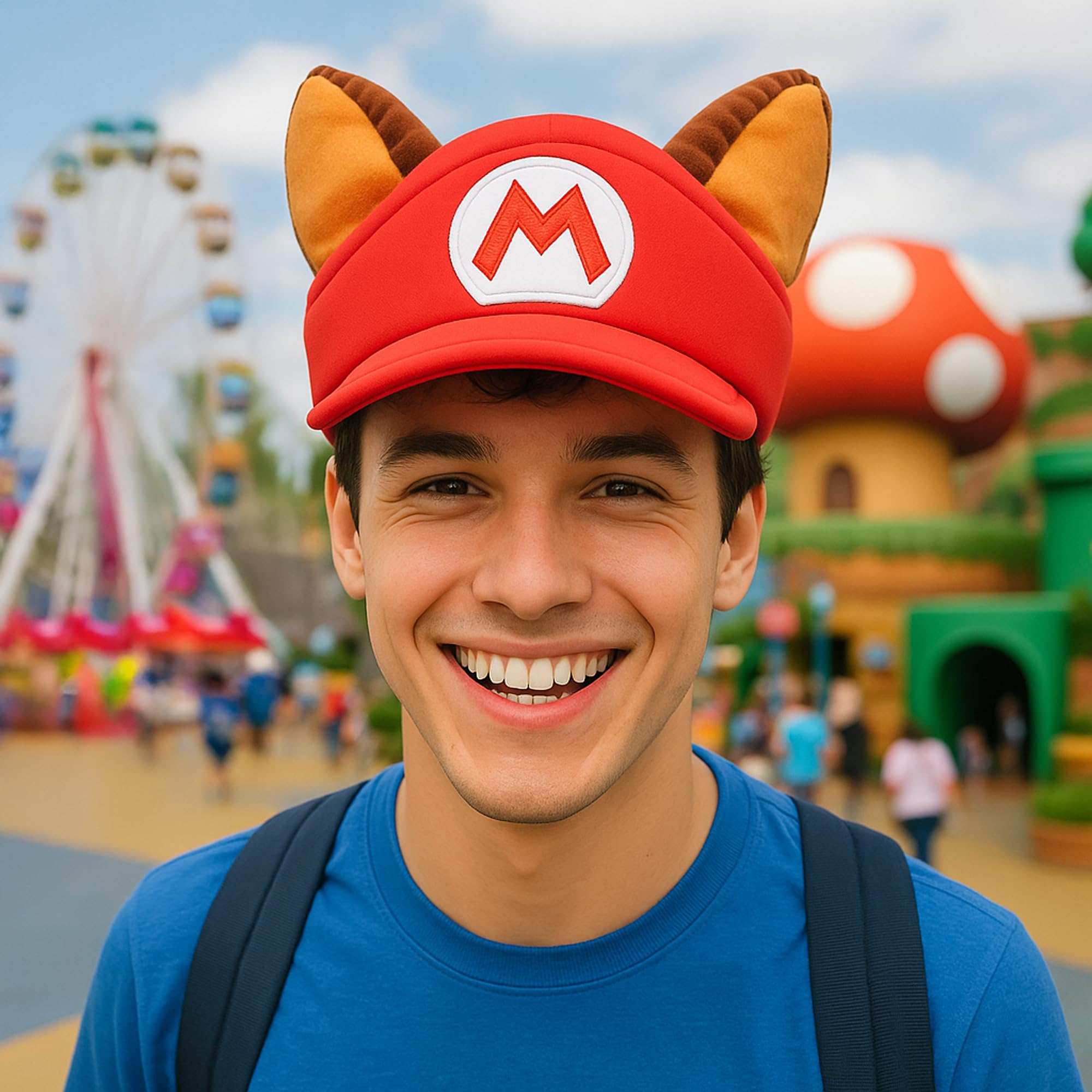 Bioworld The Super Mario Video Game Raccoon Red Cosplay hat with ears - Image 5