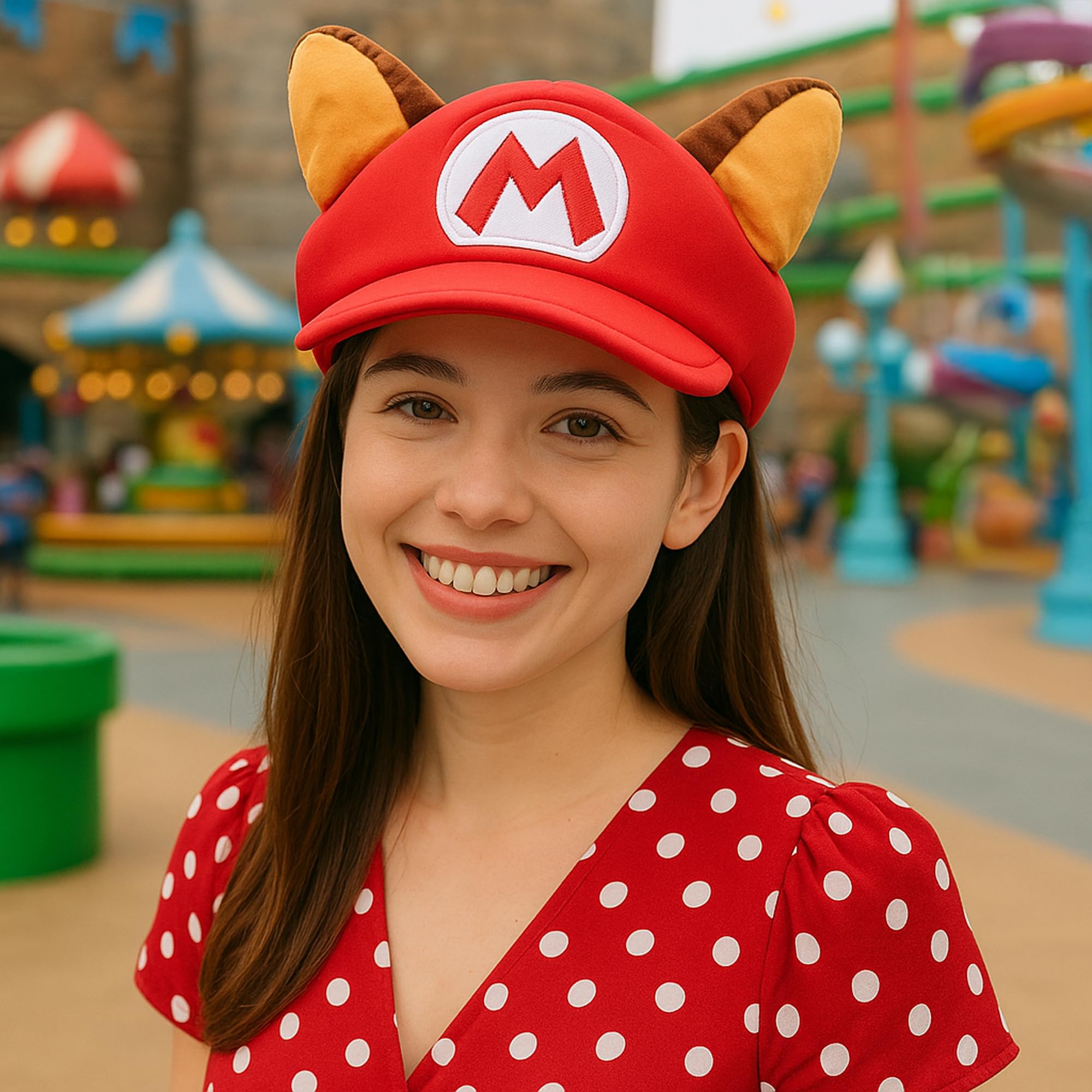 Bioworld The Super Mario Video Game Raccoon Red Cosplay hat with ears - Image 6