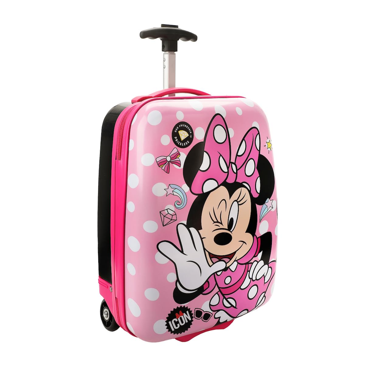 Disney Minnie Mouse Bows & Shooting Stars Black & Pink 16.5" Rolling Luggage - Image 4