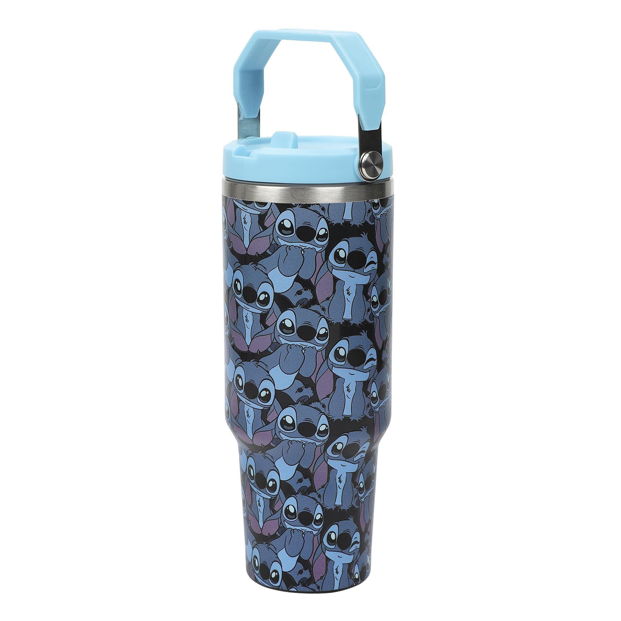 Disney Stitch All-Over Print Blue 40 Oz Stainless Steel Tumbler With Handle - Image 5