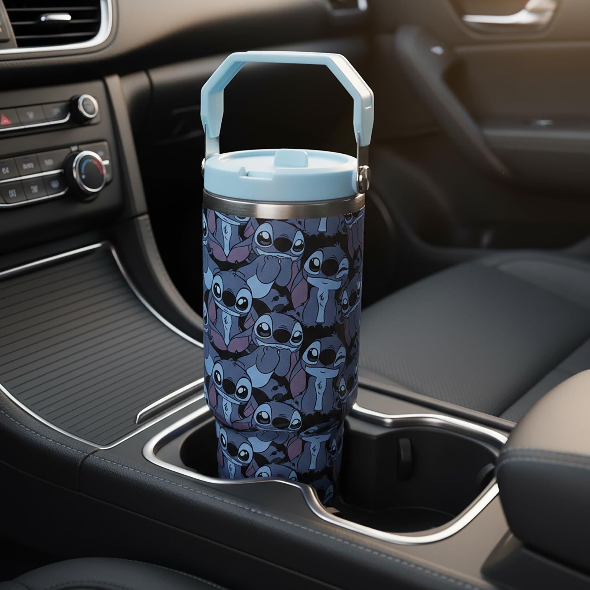 Disney Stitch All-Over Print Blue 40 Oz Stainless Steel Tumbler With Handle - Image 8