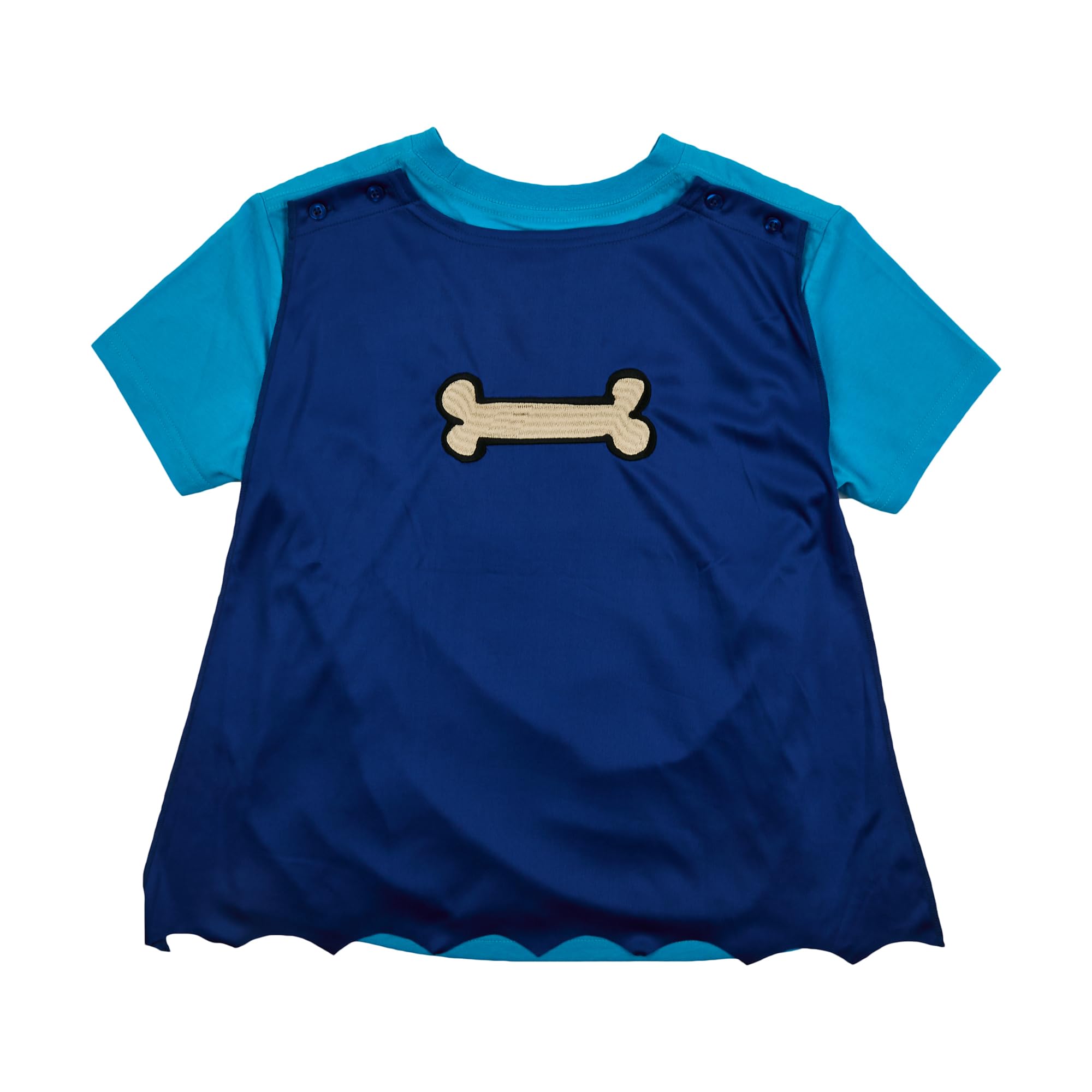 Dog Man Superhero Costume Boy's Blue Crew Neck Short Sleeve T-Shirt with Detachable Cape - Image 6