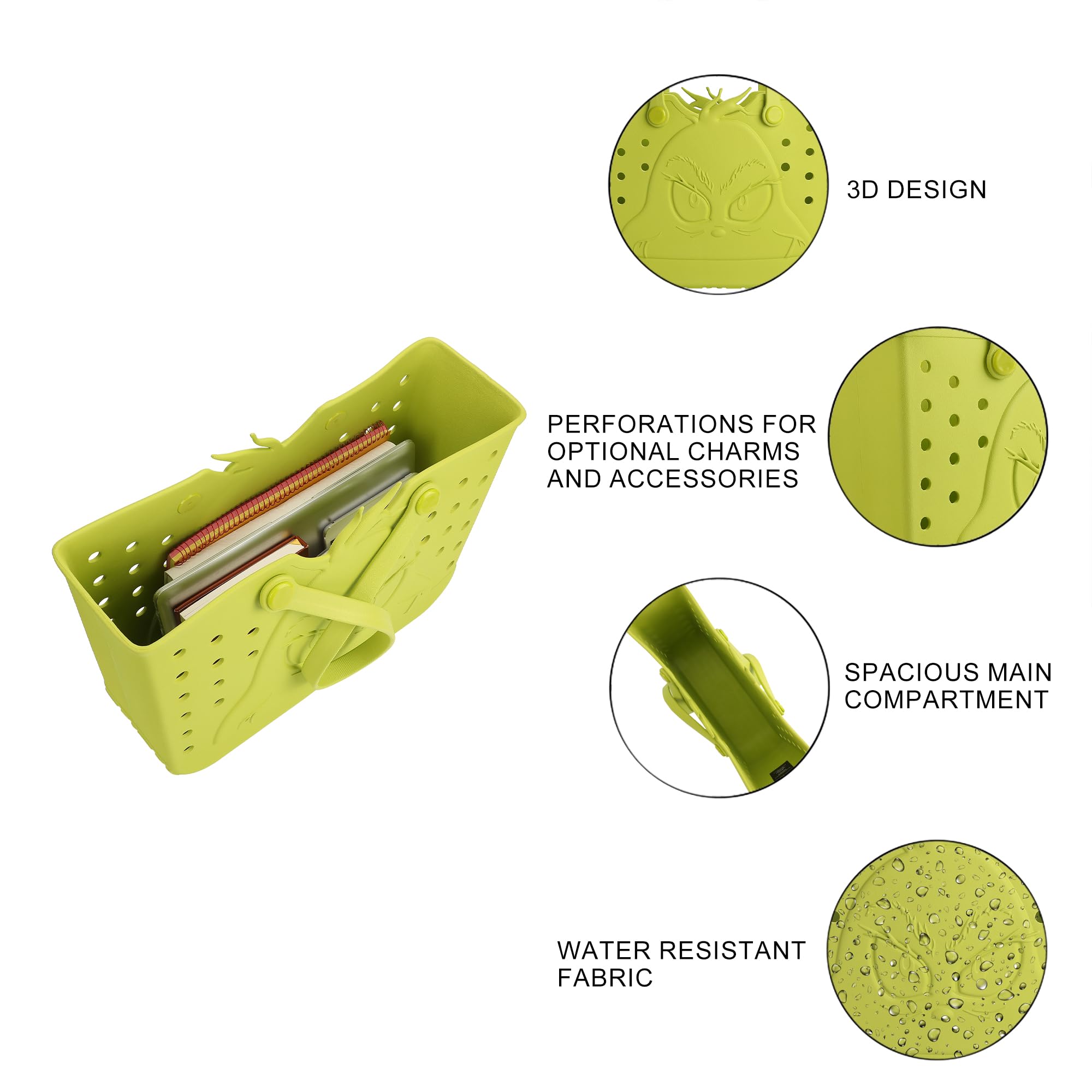 Dr. Seuss The Grinch Rubber 16.5" EVA Molded Gummy Tote - Image 3