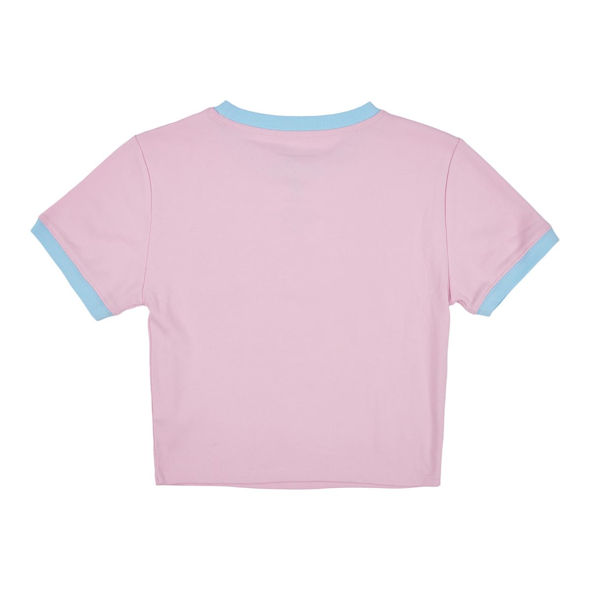 Hello Kitty & Friends Smell The Flowers Glitter Print Crew Neck Short Sleeve Pink Women's Crop TopTee - Image 6