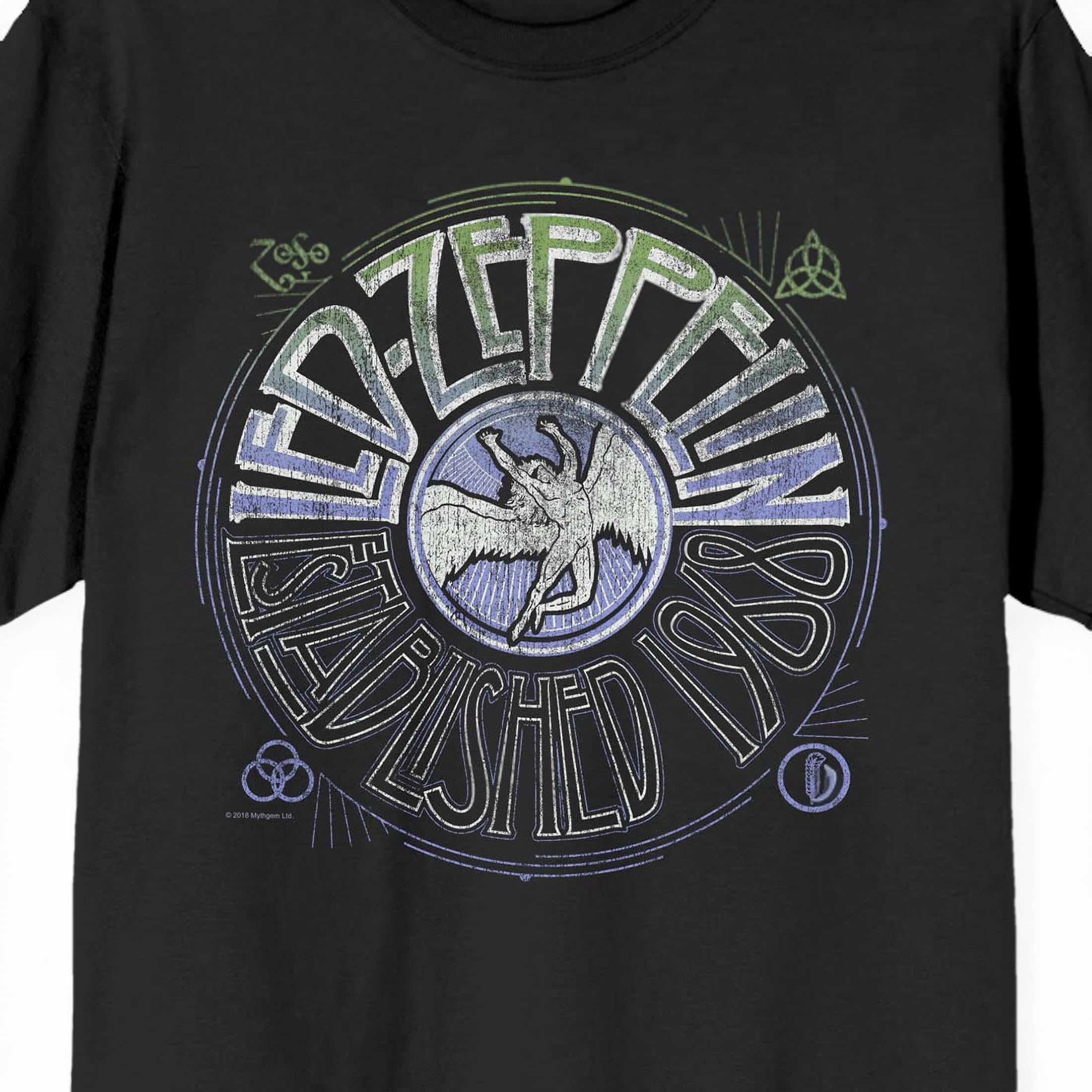 Led Zeppelin Established 1968 Men's Crew Neck Short Sleeve T-Shirt - Image 5