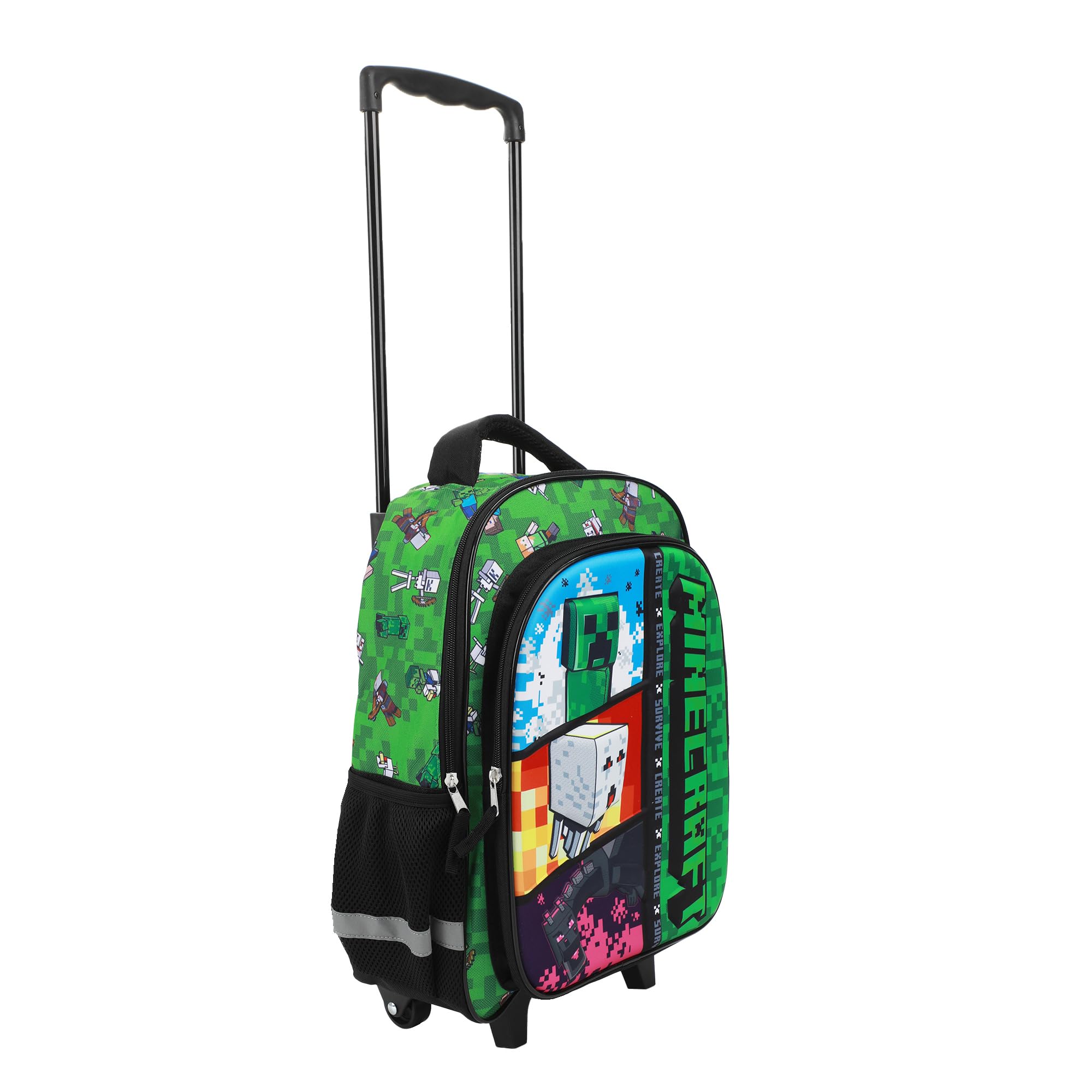 Minecraft Rolling 16” Backpack with Adjustable Handle - Image 4