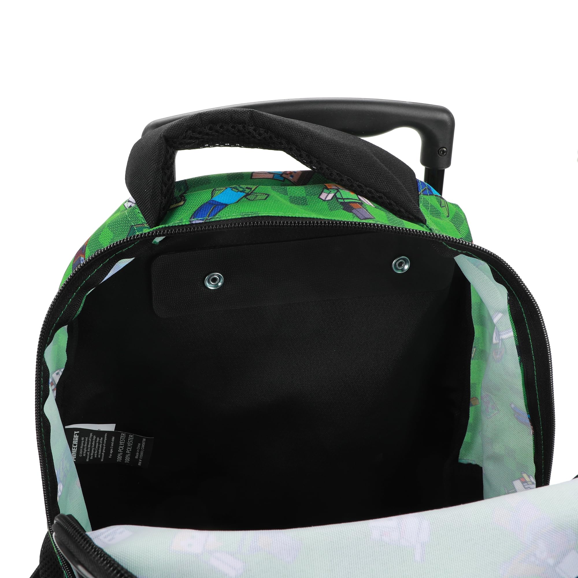 Minecraft Rolling 16” Backpack with Adjustable Handle - Image 6