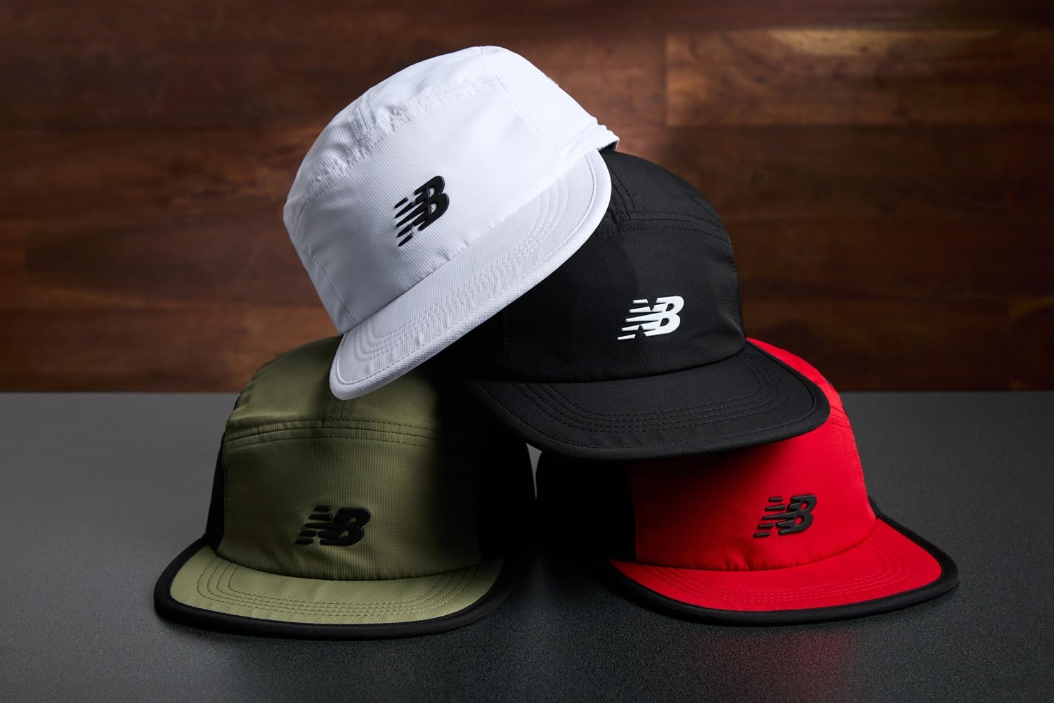 New Balance Adult Unisex 5 Panel Lightweight Adjustable Camper Flat Bill Running Hat - Image 8