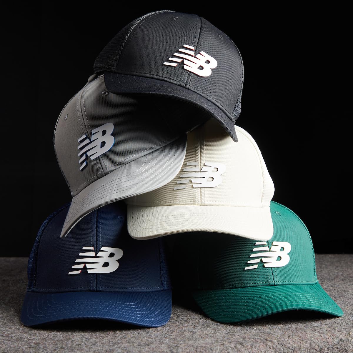 New Balance Adult Unisex 6 Panel Lightweight Adjustable Stretch Running Workout Trucker Hat - Image 8